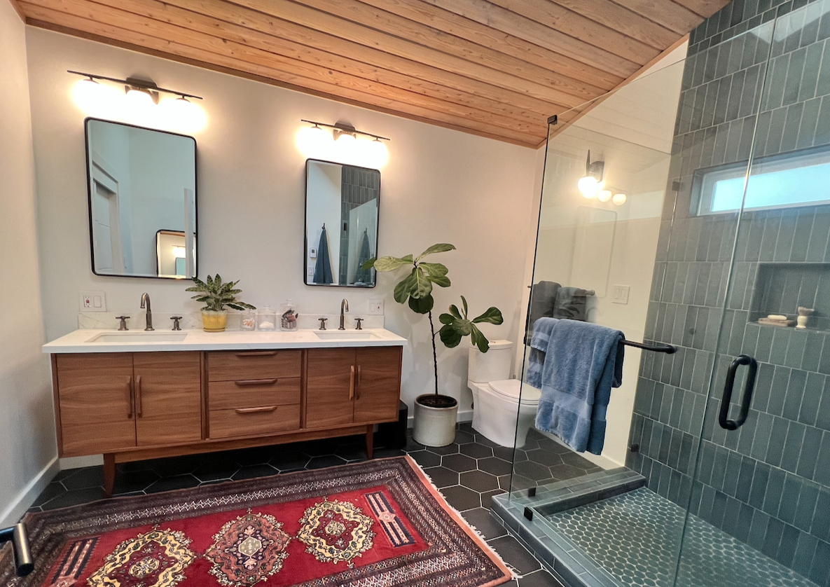 Primary bath with double vanity